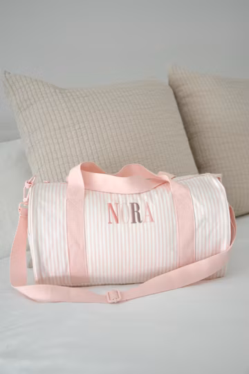 Personalised Kids Duffle Bag with Embroidered Name — Cotton Canvas Sleepover Bag | Remi
