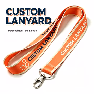 Custom made Logo Lanyard, Personalized Text Full Color Printed Polyester ID Badge Holder, Company Name Lanyards Bulk Order Customized