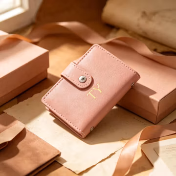 Personalized Accordion Card Holder Custom Leather RFID Wallet Compact Credit Card Organizer Pocket Wallet Monogram Gift for Women
