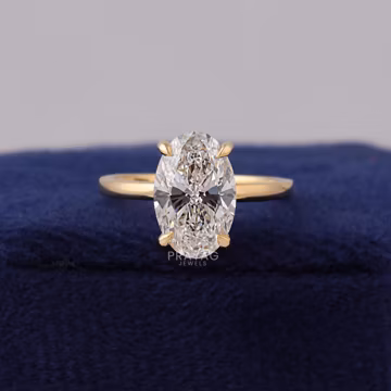 4 Carat Oval Cut Lab Grown Diamond Engagement Solitaire Hidden Halo Ring