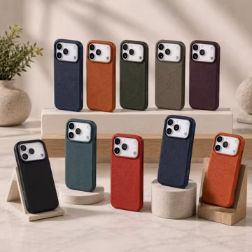 Full Grain Cowhide MagSafe Cover for iPhone 17 Pro Max Air AI Button