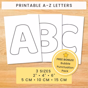 Bubble Letters, Large Uppercase Letters, Outline Letters For Classroom, Coloring Pages & Crafts PDF