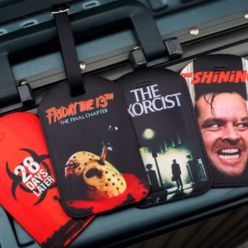 Custom Horror Movie Luggage Tags ,Personalized Leather Luggage Tags for Women Men, Backpack Tag, Travel Gifts, Film Gift, 70s 80s 90s Film