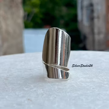 925 Sterling Silver Sculptural Wrap Statement Ring Handmade Bold Modern Artisan Jewelry Design Unique Gift For Her