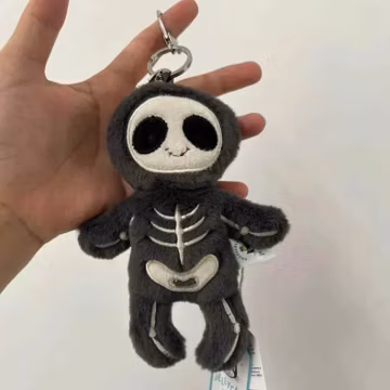 Jellycat Amuseable Skeleton Bag Charm, Halloween Skull Skeleton Plush Keychain