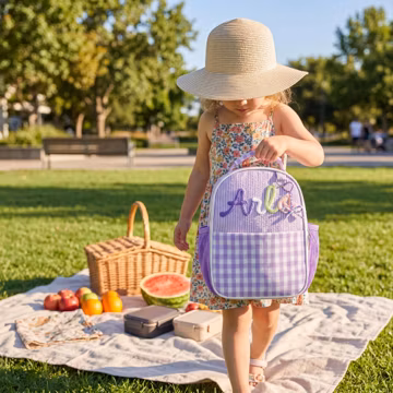 Personalized Kids Lunch Bag with Bow Charm, Insulated Girls Tote, Back to School Gift