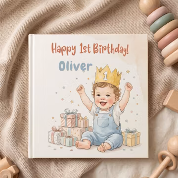 Custom Baby Name Storybook Keepsake, Personalized First Birthday Book, Gift From Grandma, Aunt, Godmother