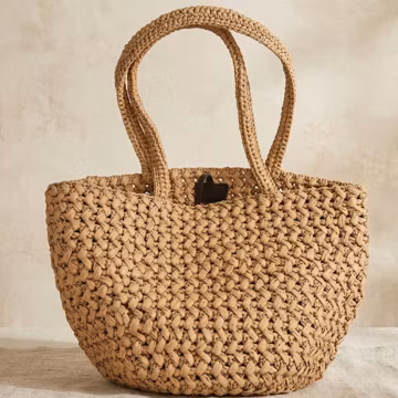 Summer Beach Bag, Raffia Tote Bag, Woven Shoulder Bag in Viscose, Artificial Raffia Woven Shoulder Bag,