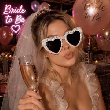 Bride Sunglasses, Heart Bridal Sunglasses, Custom Bride To Be Sunglasses, Bachelorette Party Favor, Bridal Shower Photo Prop