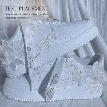 Personalized Wedding Shoelaces, Custom Name Shoe Laces, Bridal Sneaker Laces, Wedding Date Lace Set, Bride Gift, Couple Shoe Accessory