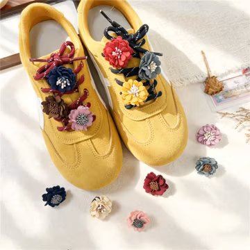 Flower Shoe Charms for Sneakers, Handmade Floral Shoe Accessories, Removable Sneaker Decorations, Cute Lace Charms, Aesthetic Gift for Women