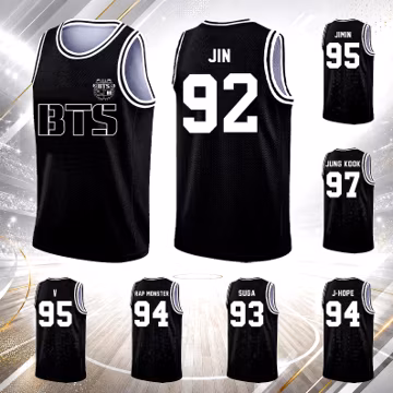 Custom BTS Basketball Jersey, Personalized Kpop Fan Tank Top, BTS Concert Outfit, Custom Name Number Sports Jersey, ARMY Gift for Women Men