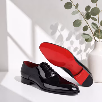 Christian Louboutin Black Patient Leather mens Dress shoes