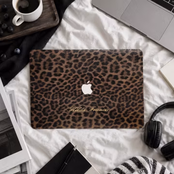 Retro Leopard Print Leather MacBook Case Protective Case For 2026 Neo 13 Air 15/13 A3449, Mac Pro 16/15/14 /13 inch, Laptop Cover