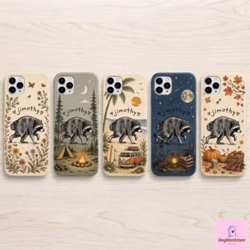Jimothy Raccoon Phone Case, Viral Seattle Feral Legend Cover, Cute Trash Panda Camping Beach Fall Case for iPhone Samsung