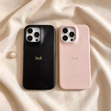 Custom letter embossed semi-enclosed phone case, personalized ultra-thin protective case, compatible with iPhone 16/17 Pro Max.