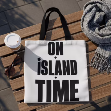 On Island Time Tote Bag | Beach Vacation Bag, Summer Vibes, Tropical Getaway Carryall Gift