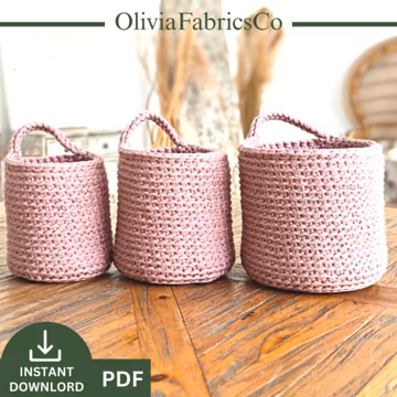 Crochet Basket Pattern, Hanging Storage DIY (PDF Download)