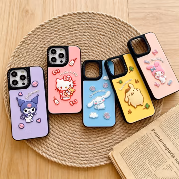 Cute Kawaii 3D Silicone Phone Case, Fun Cartoon Style Cover, Anti-Shock Protective Case for iPhone 14 Pro 13 Pro