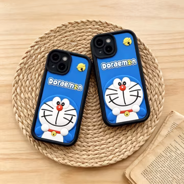 Doraemon Cartoon 3D Silicone Phone Case, Kawaii Anime Cover, Lightweight Protective Case for iPhone 17 16 15 14 13