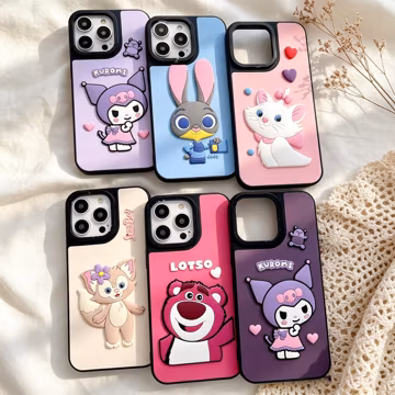 Kuromi 3D Silicone Phone Case, Kawaii Sanrio Cartoon Cover, Cute Protective Case for iPhone 17 16 15 14 13