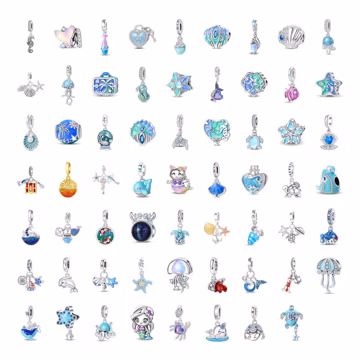 Ocean Blue Charms for Pandora Bracelet 925 Sterling Silver Pandora Charms Turtle Dolphin Shell Starfish Gift for Her