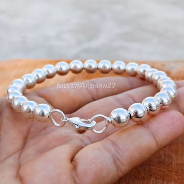 925 Sterling Silver Bracelet Handmade Silver Ball Bracelet Minimalist Jewelry,