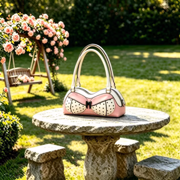 Shoulder Bags: Bra-Shaped Polka Dot Handbag Y2K,bra shaped purse Kawaii Bow Accent Polka Dot Bra Shape Shoulder Purse Small Underarm Purse