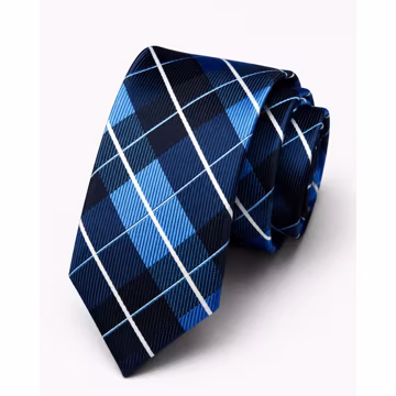 Navy Blue Men's Tie, Geometric Floral Silk Necktie, Wedding Tie for Groom, Groomsmen Gift, Business Office Tie, Formal Necktie for Men