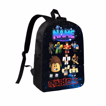 Personalized Block Gamer Backpack, Custom Name Galaxy School Bag, Gaming Avatar Laptop Backpack, Kids Birthday and Back to School Gift
