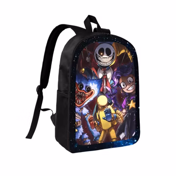 Creepy Toy Horror Backpack, Galaxy Monster School Bag, Spooky Gaming Laptop Backpack, Dark Fantasy Travel Gift for Teens