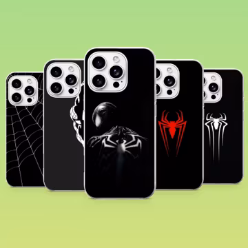 Black Spider-Man Phone Case Marvel Cover For iPhone 17Pro, 16, 15, 14, 13, Samsung S26, S25, S24, S23Fe, S22, A16, A26,A56,Pixel 10, 9Pro