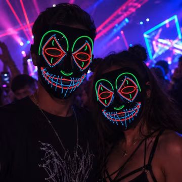 LED Glowing Star Eyes Mask for Cosplay, Rave Party, Masquerade Party, Carnival Party, Halloween Costume Mask, Light Up Festival Mask
