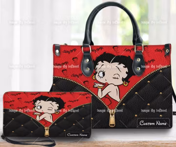 Personalized Betty Boop Leather Handbag, Betty Boop Lover's Handbag, Custom Leather Bag, Personalized Bag, Gift For Mom, Best Christmas Gift