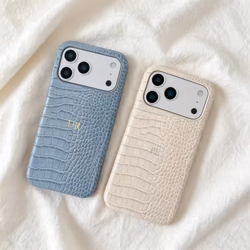 Elegant Faux Croc Textured iPhone Case, Custom Personalized Vegan Leather Cover Compatible With Every iPhone Series.