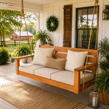 Porch Swing Plans | DIY Wooden Garden Bench Outdoor Furniture (PDF)