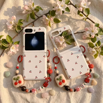 Cherry Phone Case Charm Strap for Motorola Razr & Galaxy Z Flip 3–8