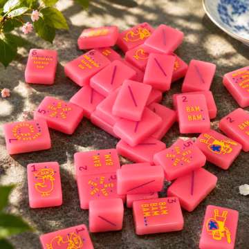 Pink Mahjong Tiles Set, Royal Design, Aesthetic American Mahjong Set, 160 Acrylic Mahjong lover, Luxury Gifts for Her, 1.4"x1.0"x0.4"