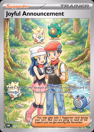 Custom Pregnancy Announcement Trading Card | Pokémon Card Adoption Announcement | Baby Reveal & Nursery Announcement Gift by MemoryPulls