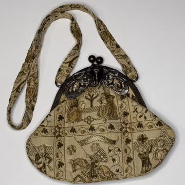 Vintage Tapestry Purse Elephant Kiss Lock Shoulder Bag