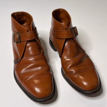 Vintage Winthrop Men 10 Brown Leather Monk Strap Shoes