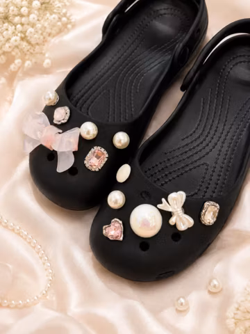 Romantic Pearl Shoe Charms | Handmade Bow & Crystal Shoe Accessories | Coquette Style Shoe Decoration | Personalized Gift for Her