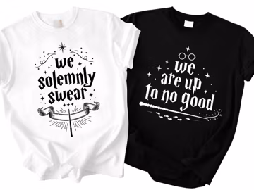 We Solemnly Swear Shirt, We Are Up To No Good Sweater, Funny Couples Matching Sweatshirt, Anniversary Gift, Fantasy Couple Tee