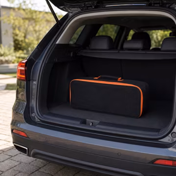 Car Trunk Organizer Bag, Portable Storage Pouch, Durable Woven Fabric, Zippered Case