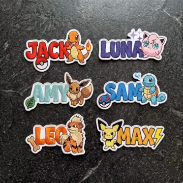 Custom Name Poke Character Embroidered Patch, Vintage Anime Iron On, Retro Game Sew On