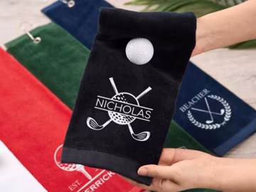 Embroidered Golf Towels with Custom Name, Personalized Golfer Towels Golf Bag Accessory, Custom Cotton Golf Towels,Golfer Gifts for Men