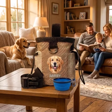 Personalized Dog Treat Pouch, Pet Training Bag with Bowl, Durable Canvas Doggie Pack