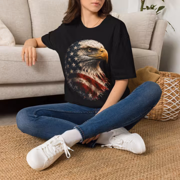 Patriotic Bald Eagle T Shirt, American Flag Eagle Graphic Tee, Vintage USA Freedom Shirt, Americana Gift for Men