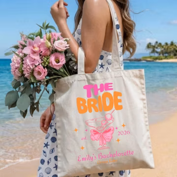 Custom Bride Crew Tote Bag , Custom Bride Tote Bag , Bachelorette Party Bag, Team Bride, Bridal Shower Gift