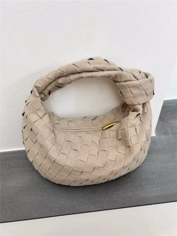 Stylish Suede Hobo Clutch Women Luxury Handbag Vegan Leather Top Handle Party Clutch Woven Knot Purse for Stylish Mom Birthday Gift for Her